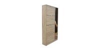 Meuble à chaussures MEXICO – 4 tiroirs et 1 porte avec miroir – Coloris chêne sonoma – Design pratique et contemporain