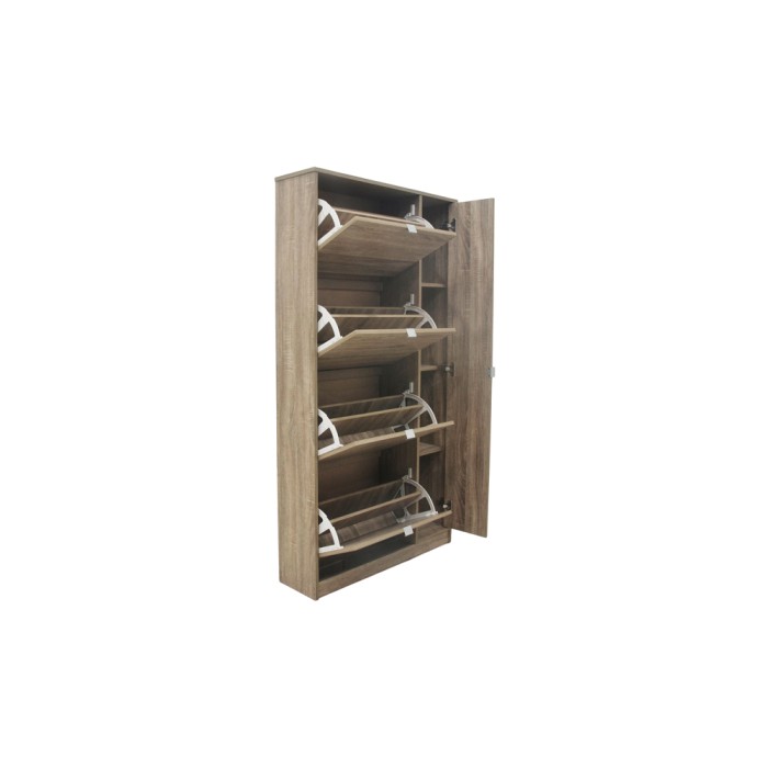 Mobile per scarpe MEXICO – 4 cassetti e 1 porta con specchio – Colore rovere sonoma – Design pratico e contemporaneo