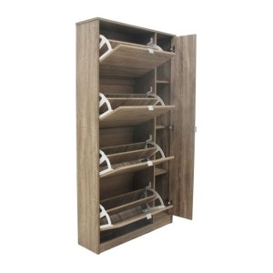 Meuble à chaussures MEXICO – 4 tiroirs et 1 porte avec miroir – Coloris chêne sonoma – Design pratique et contemporain