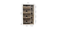 Meuble à chaussures MEXICO – 4 tiroirs et 1 porte avec miroir – Coloris chêne sonoma – Design pratique et contemporain