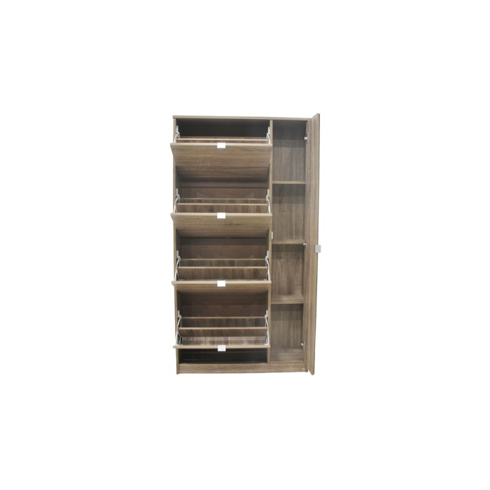 Mobile per scarpe MEXICO – 4 cassetti e 1 porta con specchio – Colore rovere sonoma – Design pratico e contemporaneo