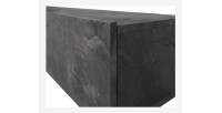 Meuble TV XL RAMOS 270 cm – Gris effet ardoise – 3 portes abattantes + 3 niches – À poser ou suspendre