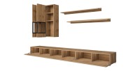 Set woonkamermeubels RAMOS – Gouden eik en zwart – Hedendaags ontwerp zonder LED
