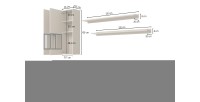 Conjunto completo de salón RAMOS – Efecto pizarra – 7 muebles con LED multicolor integrado