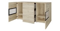 Set completo salotto RAMOS - Rovere - 7 mobili con LED multicolore integrato