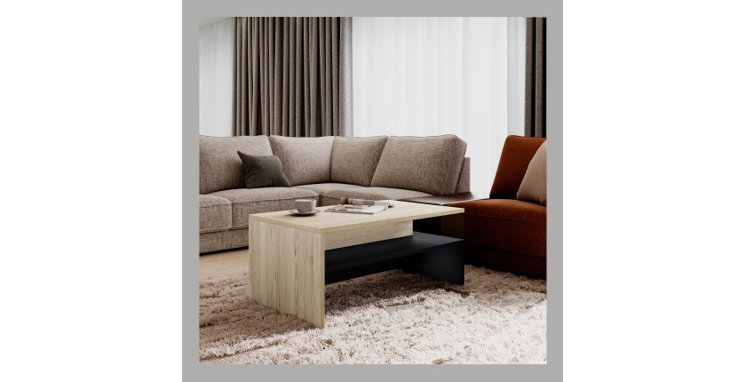 Set completo salotto RAMOS - Rovere - 7 mobili con LED multicolore integrato