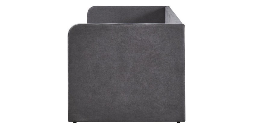 Letto PARMA 90x200 cm – Tessuto grigio – Rete inclusa – Design moderno e struttura robusta