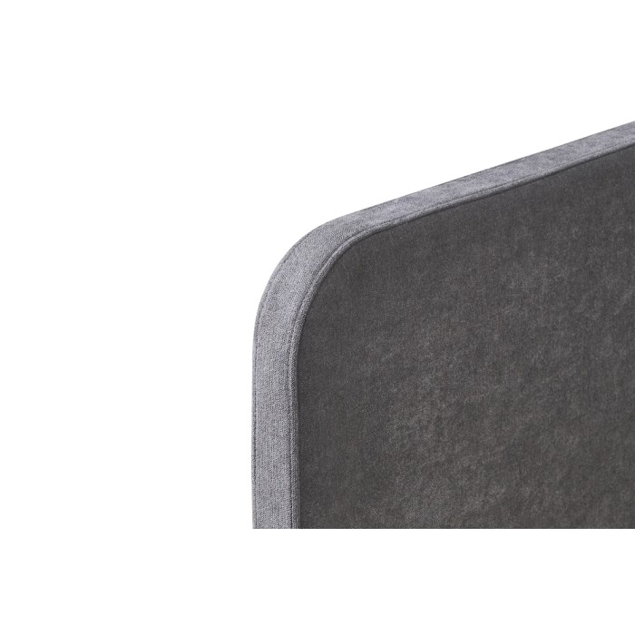 Bed PARME 90x200 cm – Stof grijs – Inclusief lattenbodem – Modern ontwerp en robuuste structuur