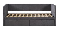 Letto PARMA 90x200 cm – Tessuto grigio – Rete inclusa – Design moderno e struttura robusta