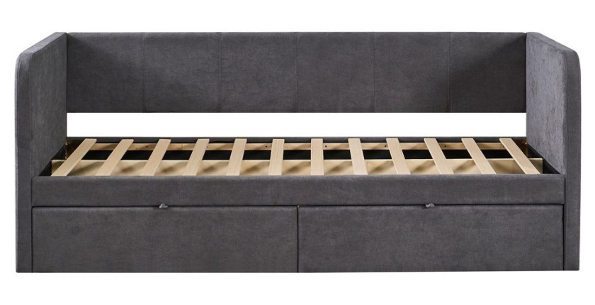 Letto PARMA 90x200 cm – Tessuto grigio – Rete inclusa – Design moderno e struttura robusta