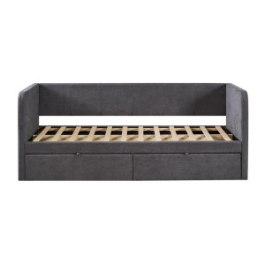 Letto PARMA 90x200 cm – Tessuto grigio – Rete inclusa – Design moderno e struttura robusta