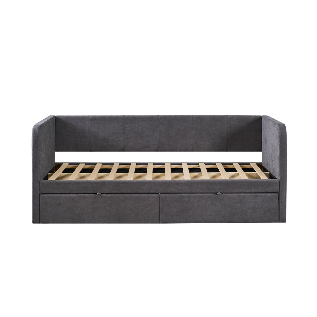 Cama PARMA 90x200 cm – Tela gris – Somier incluido – Diseño moderno y estructura robusta