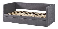 Letto PARMA 90x200 cm – Tessuto grigio – Rete inclusa – Design moderno e struttura robusta