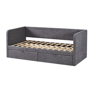 Letto PARMA 90x200 cm – Tessuto grigio – Rete inclusa – Design moderno e struttura robusta