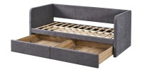 Letto PARMA 90x200 cm – Tessuto grigio – Rete inclusa – Design moderno e struttura robusta