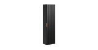 Colonne salle de bain NOXERA – 1 porte – Noir mat – Design rainuré et poignées personnalisables 