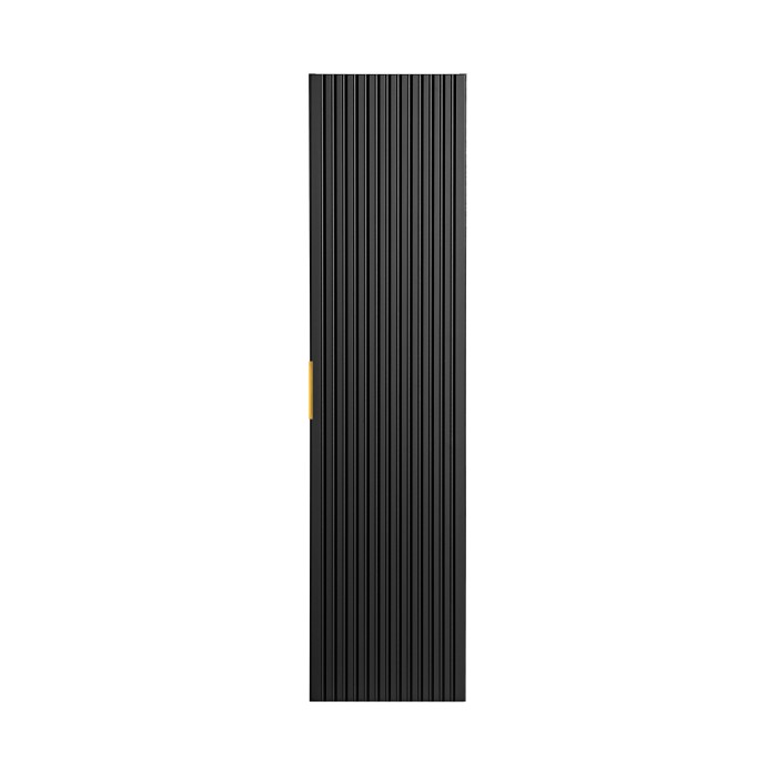 Colonne salle de bain NOXERA – 1 porte – Noir mat – Design rainuré et poignées personnalisables 