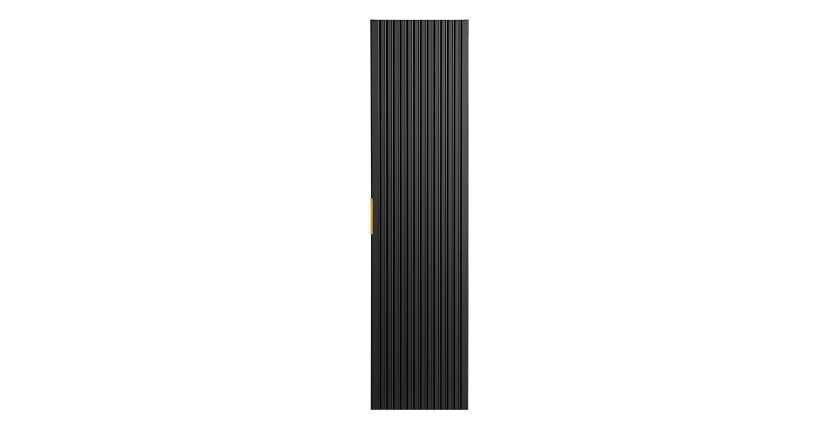 Colonne salle de bain NOXERA – 1 porte – Noir mat – Design rainuré et poignées personnalisables 