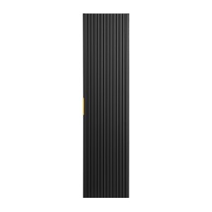 Colonne salle de bain NOXERA – 1 porte – Noir mat – Design rainuré et poignées personnalisables 