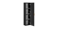 Colonne salle de bain NOXERA – 1 porte – Noir mat – Design rainuré et poignées personnalisables 