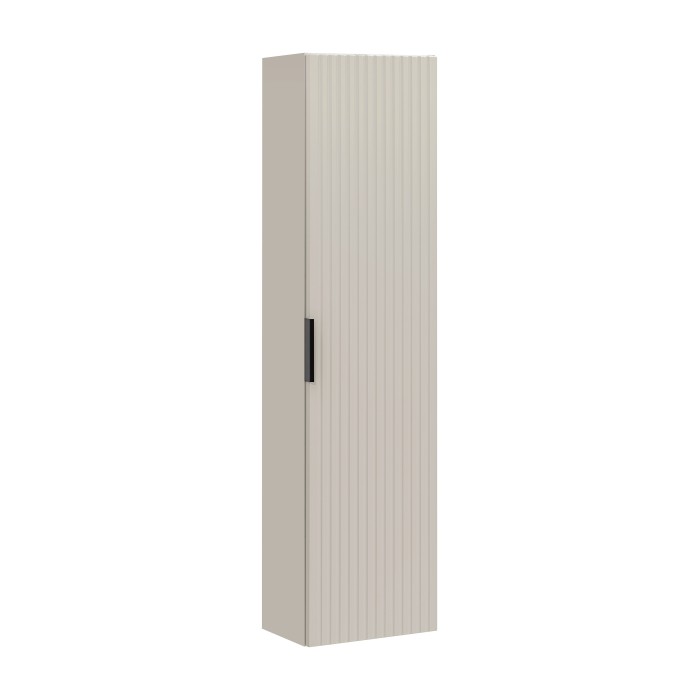 Colonne de salle de bain suspendue NOXERA – 1 porte – Beige mat – Hauteur 140 cm 
