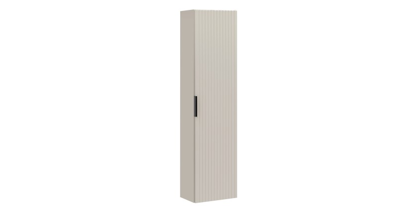 Colonne de salle de bain suspendue NOXERA – 1 porte – Beige mat – Hauteur 140 cm 