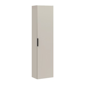Colonne de salle de bain suspendue NOXERA – 1 porte – Beige mat – Hauteur 140 cm 