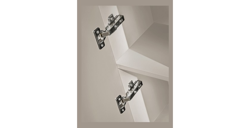 Colonne de salle de bain suspendue NOXERA – 1 porte – Beige mat – Hauteur 140 cm 