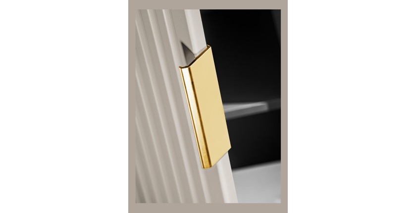 Colonne de salle de bain suspendue NOXERA – 1 porte – Beige mat – Hauteur 140 cm 