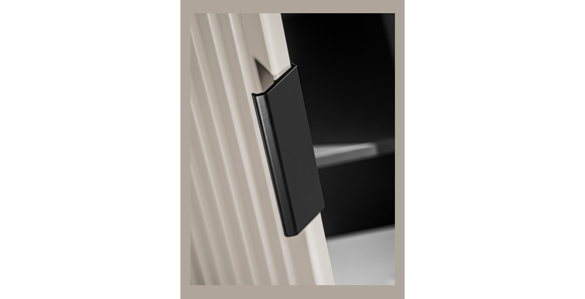 Colonne de salle de bain suspendue NOXERA – 1 porte – Beige mat – Hauteur 140 cm 