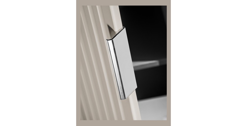 Colonne de salle de bain suspendue NOXERA – 1 porte – Beige mat – Hauteur 140 cm 
