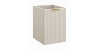 Meuble de rangement salle de bain NOXERA – 40 cm – Panier à linge – Beige mat – Suspendu 