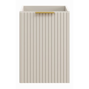 Meuble de rangement salle de bain NOXERA – 40 cm – Panier à linge – Beige mat – Suspendu 