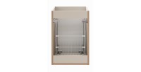Meuble de rangement salle de bain NOXERA – 40 cm – Panier à linge – Beige mat – Suspendu 