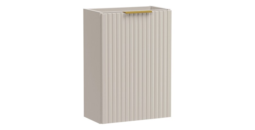 Meuble sous vasque NOXERA – 40 cm – 1 porte – Beige mat – Meuble suspendu compact 