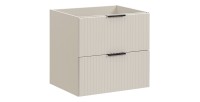 Meuble sous vasque NOXERA – 60 cm – 2 tiroirs – Beige mat – Meuble suspendu moderne 