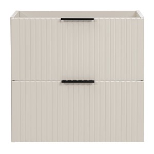 Meuble sous vasque NOXERA – 60 cm – 2 tiroirs – Beige mat – Meuble suspendu moderne 