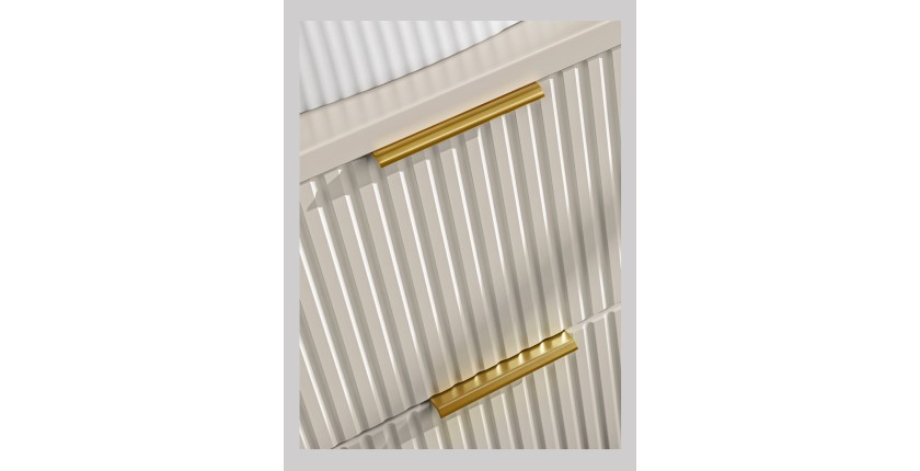 Meuble sous vasque NOXERA – 60 cm – 2 tiroirs – Beige mat – Meuble suspendu moderne 