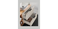 Meuble sous vasque NOXERA – 80 cm – 2 tiroirs – Beige mat – Finitions haut de gamme suspendues 
