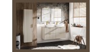 Plan vasque NOXERA – 120 cm – Beige mat – À poser – Finition haut de gamme en MDF 