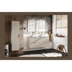 Plan vasque NOXERA – 120 cm – Beige mat – À poser – Finition haut de gamme en MDF 