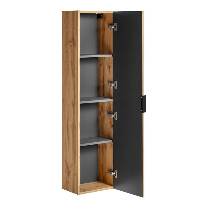 Colonne salle de bain suspendue NOXERA – 1 porte – Coloris chêne wotan – Hauteur 140 cm 