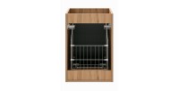 Meuble de rangement NOXERA – 40 cm – Avec panier à linge – Coloris chêne wotan – Meuble suspendu 
