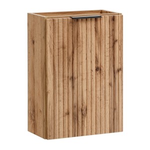 Meuble sous vasque NOXERA – 40 cm – 1 porte – Coloris chêne wotan – Meuble suspendu compact 