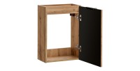 Meuble sous vasque NOXERA – 40 cm – 1 porte – Coloris chêne wotan – Meuble suspendu compact 