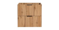Meuble sous vasque NOXERA – 60 cm – 2 tiroirs – Coloris chêne wotan – Meuble suspendu moderne 