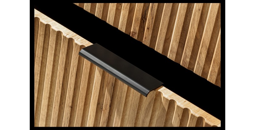 Meuble sous vasque NOXERA – 60 cm – 2 tiroirs – Coloris chêne wotan – Meuble suspendu moderne 