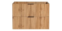 Meuble sous vasque NOXERA – 80 cm – 2 tiroirs – Coloris chêne wotan – Meuble suspendu élégant 