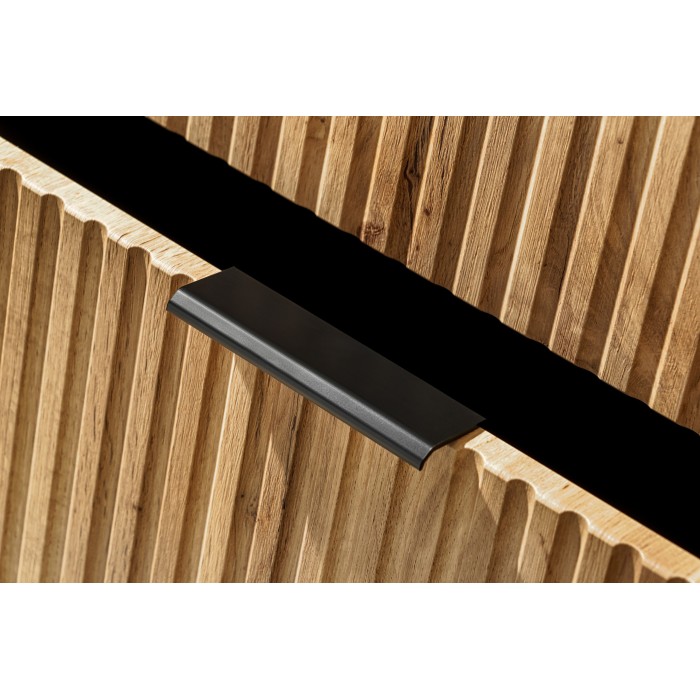 Meuble sous vasque NOXERA – 80 cm – 2 tiroirs – Coloris chêne wotan – Meuble suspendu élégant 