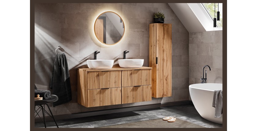 Plan pour meuble sous vasque NOXERA – 120 cm – Coloris chêne wotan – À poser 
